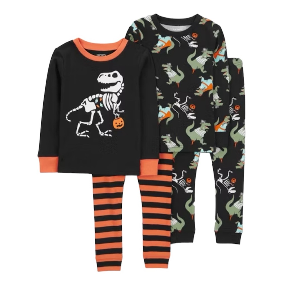 Carters Halloween dinosaur 4 pc pj set